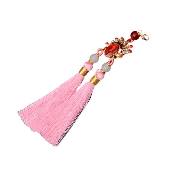Tassel Pendant Facial Makeup Opera Car Decoration Hanging Accessories with Imitation Pearls Decor Hanfu Decoration