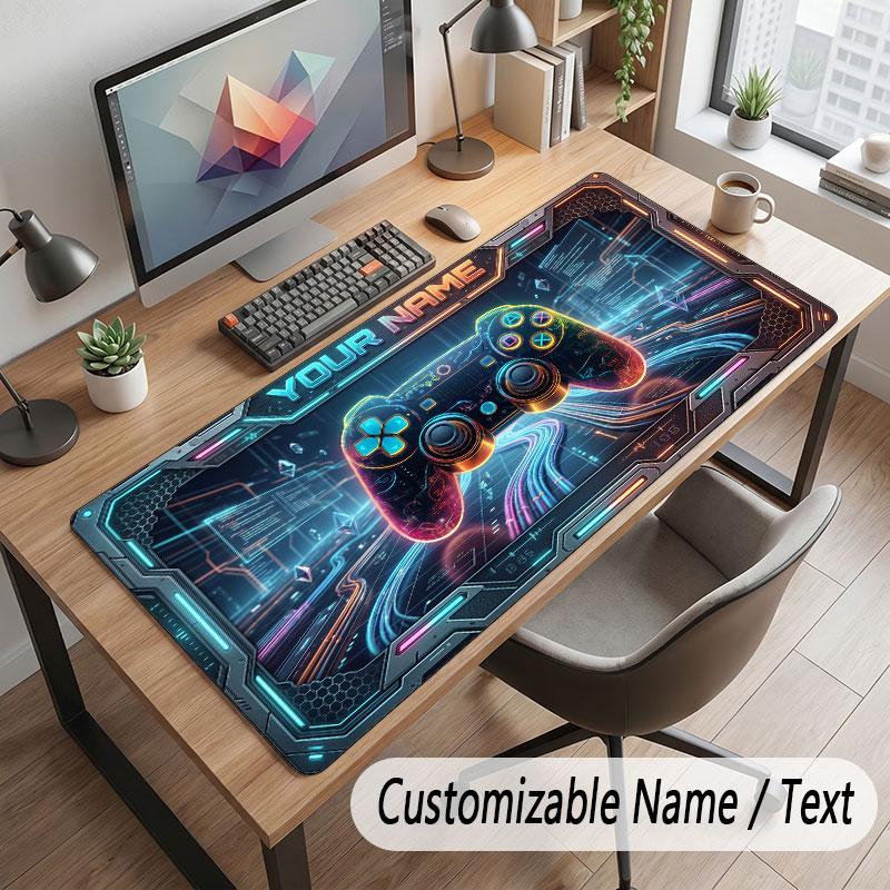 City Cyberpunk Theme Customized Mouse Pad Personalized Print Name Text Desk Mat For Home Office Table Decor