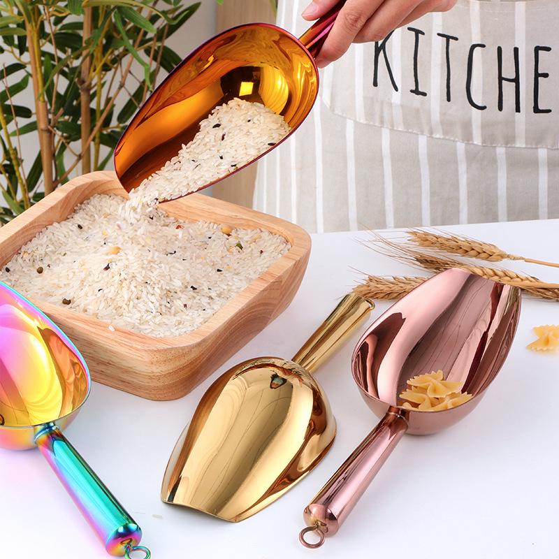 U-Shaped Stainless Steel Ice and Rice Scoop