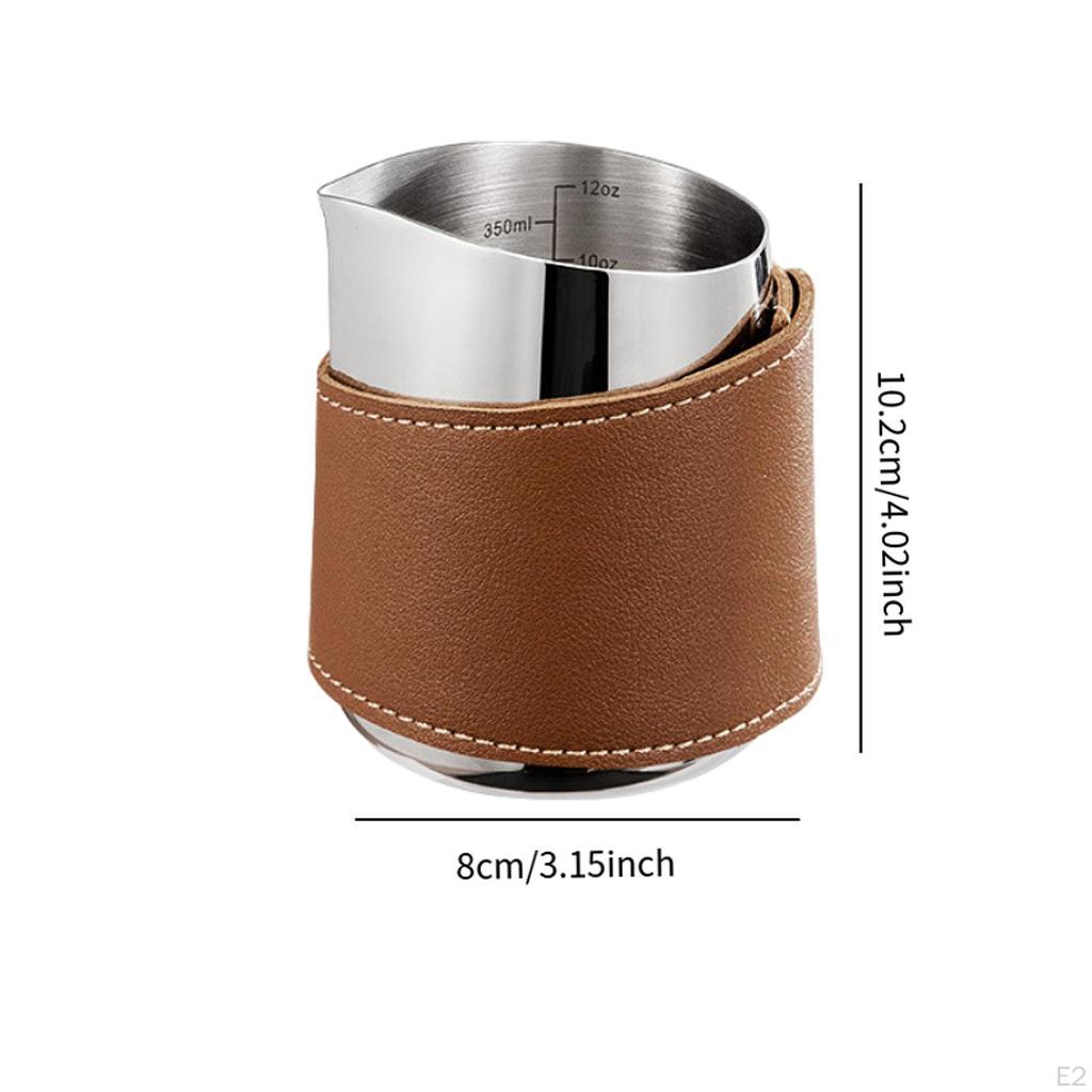 Handleless Milk Frothing Pitcher ,Handleless ,PU Leather Wrapped Espresso Accessories