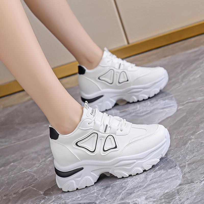 Spring Autumn Women Round Toe Lace Up Casual Sneakers Fashionable Comfortable Running Shoes For Daily Leisure Walking