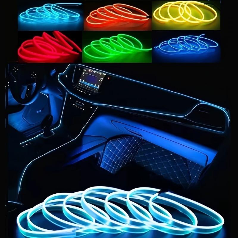 5M Car Environment El Wire LED USB Flexible Neon Interior Lights Car Decorative Accessories Dome Lights 6