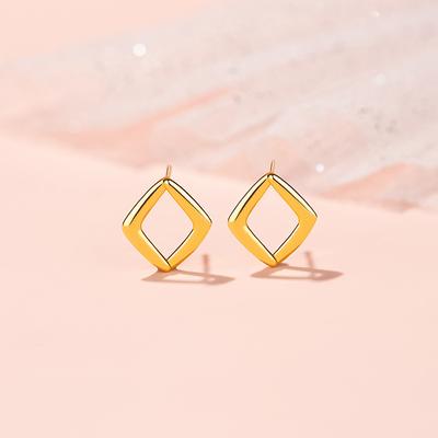Geometric Rhombus Stud Earrings Female Niche Design Sense Personality Korean Version Commuter Earrings