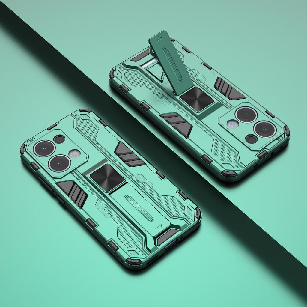 Dla Oppo Reno13 5G (Światowy) Etui PC + TPU Odporne na wstrząsy Pokrowiec na telefon z podstawką