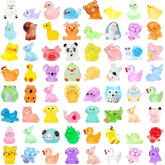 42 Pcs Mini Resin Animals 42 Styles Resin Animals Figurines Bulk for Fairy Garden Miniature Dollhouse Accessories Hide Crafts Decor