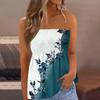 Tube Toppe Til Kvinder,Sød Sexet Off Shoulder Print Ærmeløs T-shirt