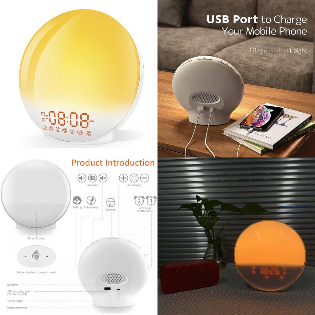 Colorful Sunrise Sunset Simulation Wake Up Light Led Alarm Clock For Cozy Ambiance
