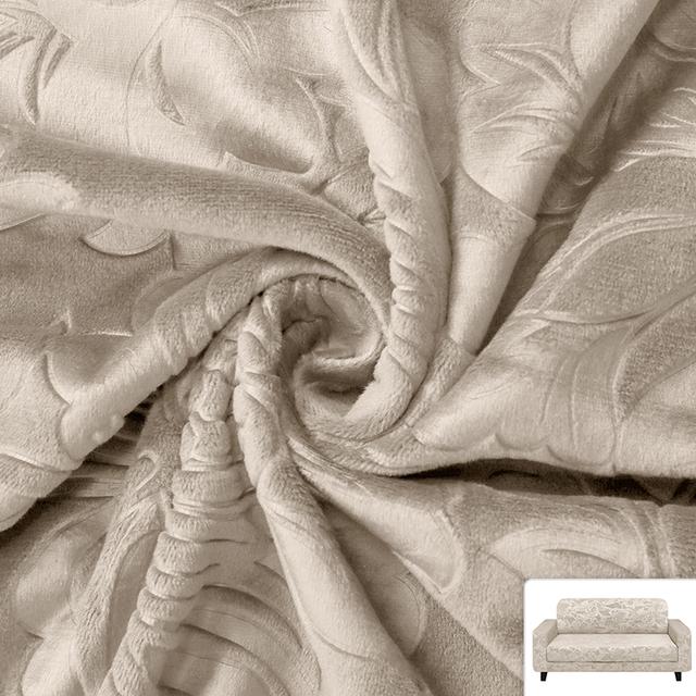 Velvet Fabric Sofa Covers For Living Room Plush Stretch Sofa Slipcover Thick Embossing Couch Cover Cold Protection Sofa Cover