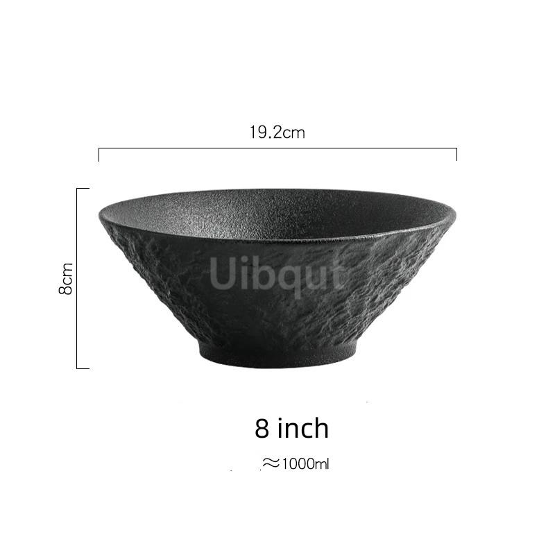white black Stone Patterned Ceramic Bowl Pasta Bowl Thick Soup Bowl Salad Bowls Dessert Bowls Restaurant Specialty Tableware