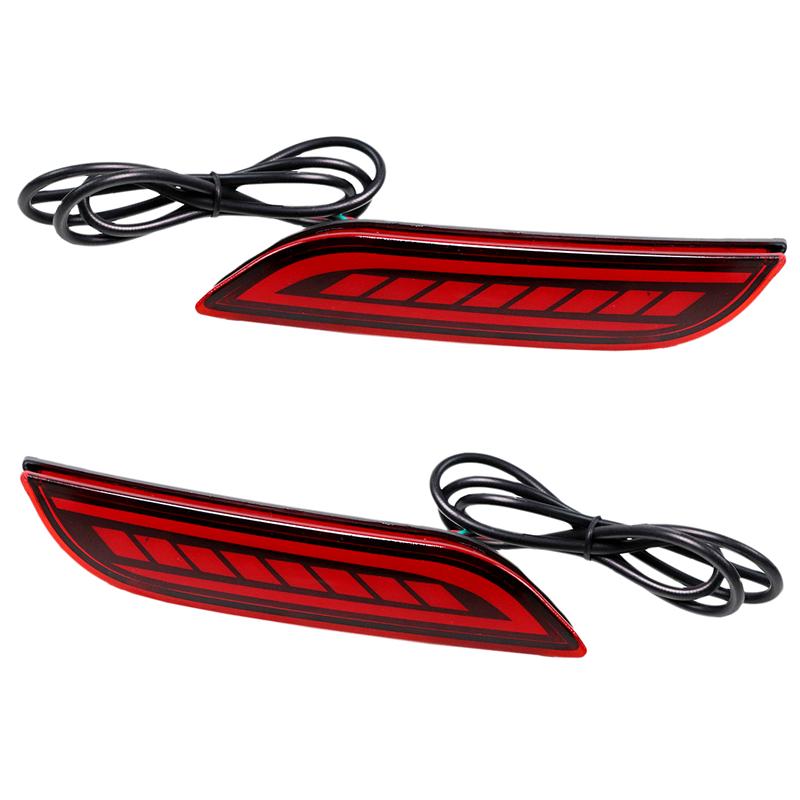 2 szt. Tylne światło zderzaka samochodu światło hamowania czerwone światło LED Stop ostrzegawcze lampa odblaskowa dla Toyota Camry 2018 2019 z 2 rodzajami funkcji
