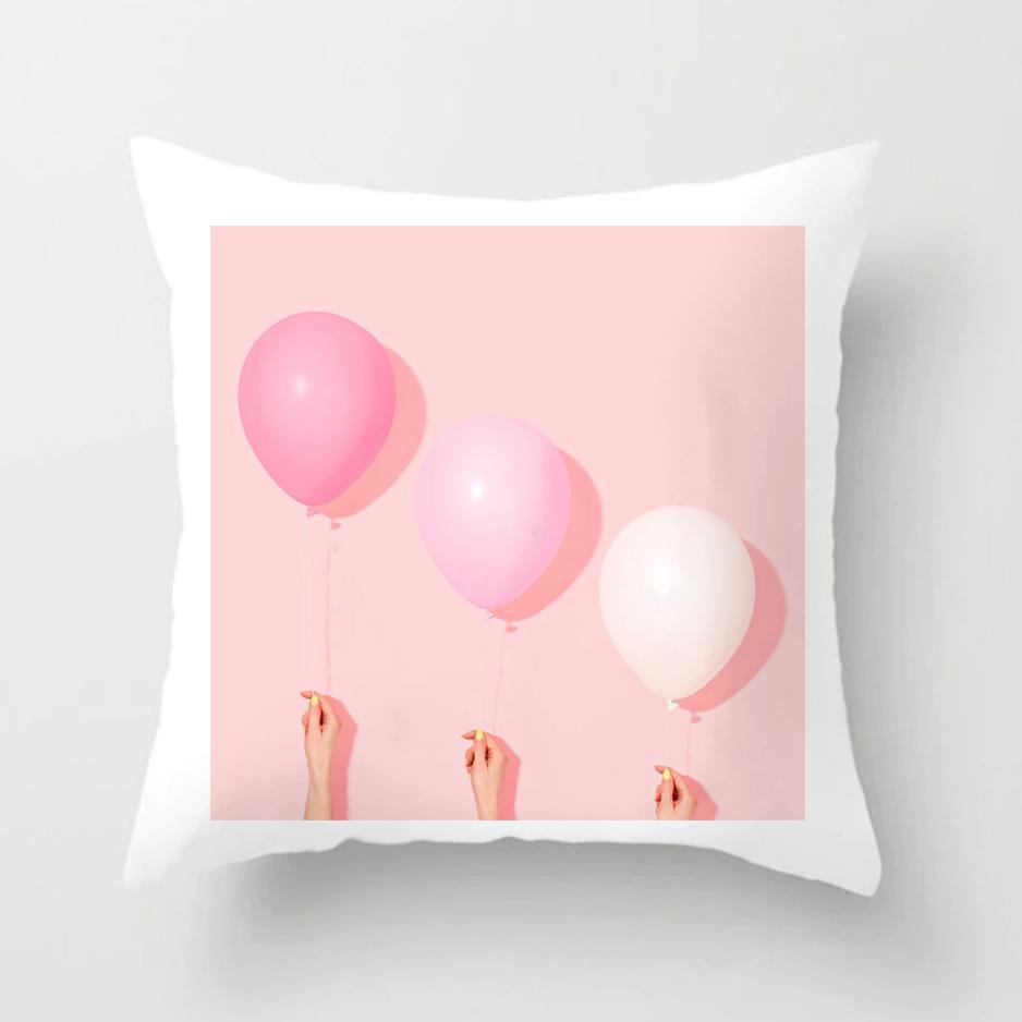 Pink Flower Pillowcase Wedding Gift Bedroom Sofa Decoration Bed Pillow Cover Home Decor Car Cushion Cover Cute Pillow Case 45*45