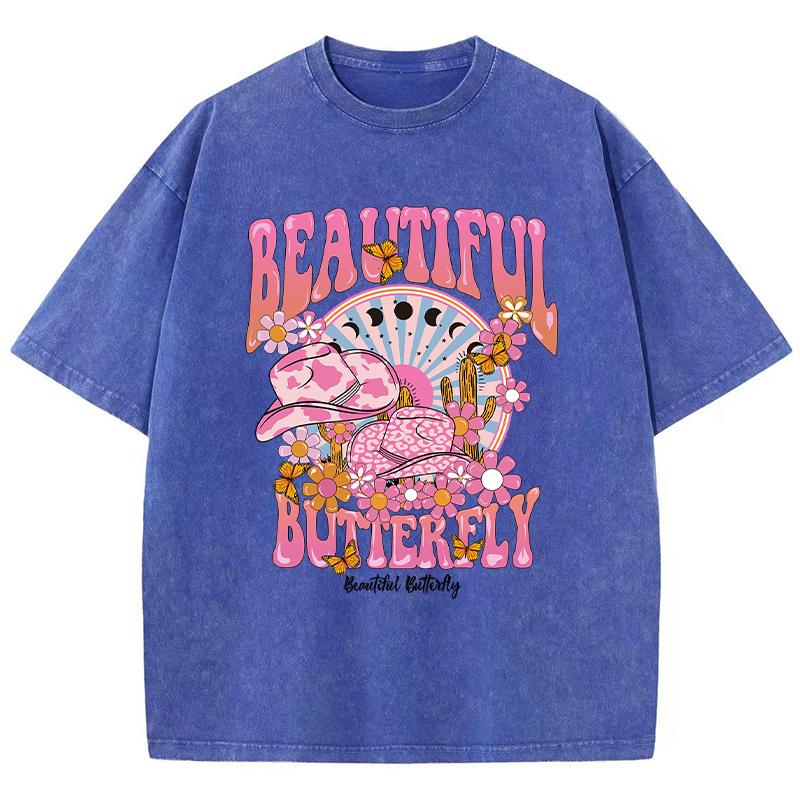 Women Cotton Washed T-Shirt A Beautiful And Shining World Print Tees Summer Street Short Sleeve Oversize Female Clothing