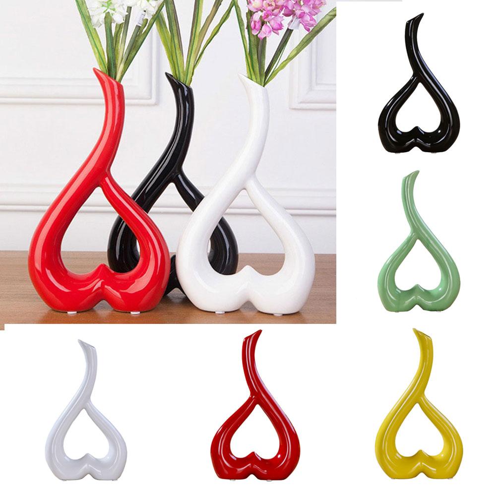 Flower Vase Floral Vase 3D Heart Shape Party Ornament Wedding Ceramic Colorful Creative Festival Home Decor Beautiful