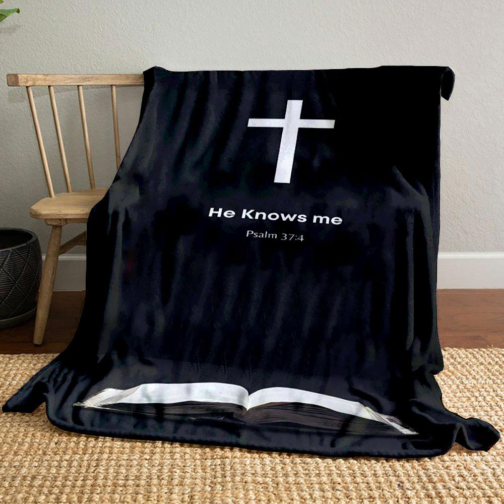 

Cross Bible Verse Blanket Printed Blanket for Living Room Bed Couch lunch break Soft Cozy Blanket for Friend s festival Gift 80cm x 120cm