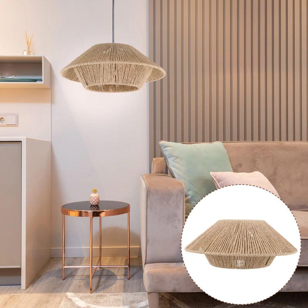 Barrel Vintage Lampshade Paper Weaving Simulated Rattan Lamp Shade New Light Cover  Hotel