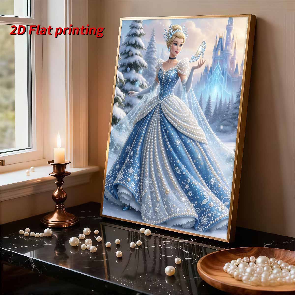 Disney Pearl Painting Cinderella Snow Creative Art 5D Pearl Embroidery Cross Stitch Kit Handmade Diy Home And Room Decor Gift