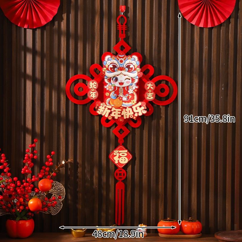 2025 Chinese New Year Hanging Ornament Chinese Spring Festival Decor Pendant Traditional New Year Tassels Door Window Decor