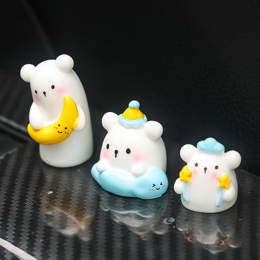 Auto Armaturenbrett Niedliche Bären Dekoration Auto Mittelkonsole Mikro Bär Harz Ornamente Heimdekorationen Universelles Geschenk für weibliches Kind