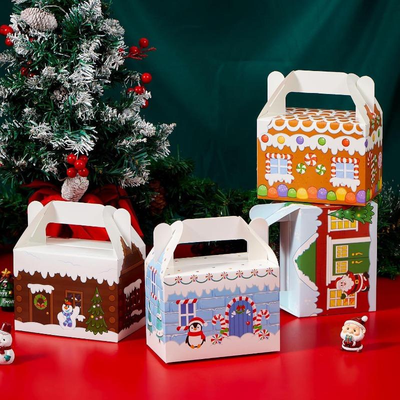 Christmas Gift Box Handheld Candy Cookies Packaging Box Christmas Holiday Party Gift Box