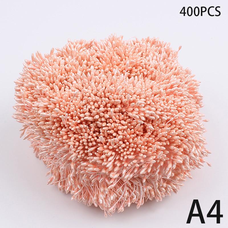 400Pcs Mini Flower Stamen Artificial Pearl Pistil Double Heads DIY Floral Craft For Wedding Decor Needlework Scrapbooking