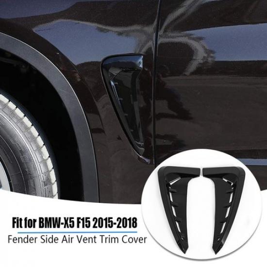 Pair For BMW X5 F15 2015-2018 Black Side Wing Air Flow Fender Intake Vent Covers