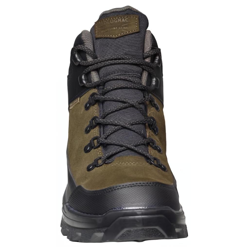 DECATHLON 100 Series Wilderness Adventure Water Repellent Shock Absorption Abrasion Resistant Low Top Hiking Shoes Men's Black Green