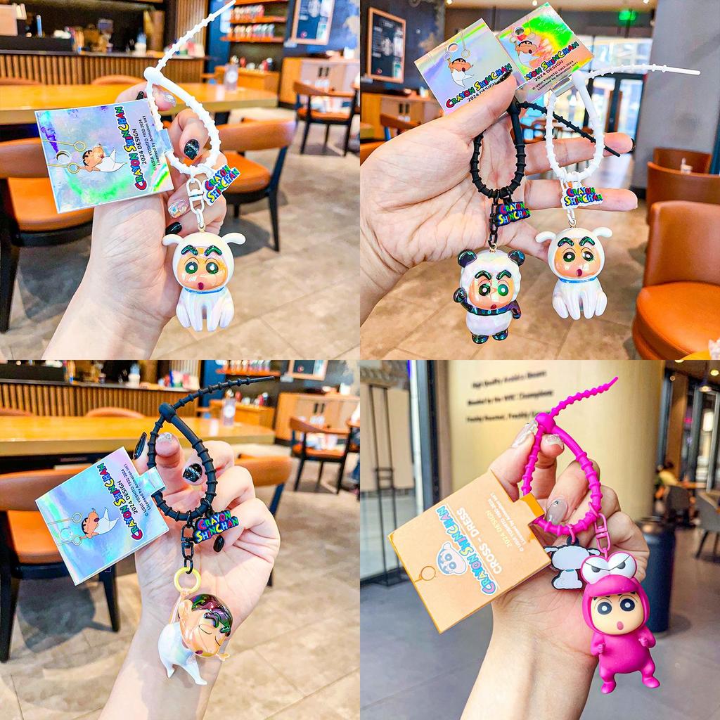 Adorable Crayon Shin-chan Pvc Alloy Keychain Cute Cartoon Pendant For Gifts And Accessories