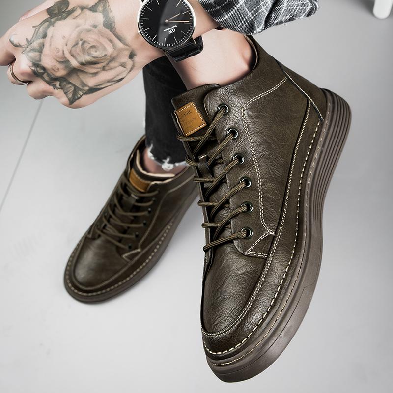 Winter Plush Round Head Ankle Boots Outdoor Wear Resistant Working Boots High Quality Soft Sole Sports Men Lace-up Desert Boots