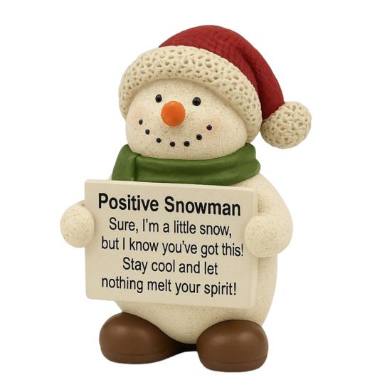

Позитивная фигурка снеговика из смолы, расписанная вручную, рождественское украшение, мотивативный декор для стола с вдохновляющим слоганом, праздничный наполнитель для чулка 1pc