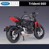 WELLY 1/12 Triumph Trident 660 2025 Simulation Alloy Motorcycle Model Shock Absorbers Collection Toy Car Gift