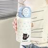 Leak-proof Thermal Water Bottle Straw Design Bouncing Insulated Tumbler Cat Thermos Cup  Student