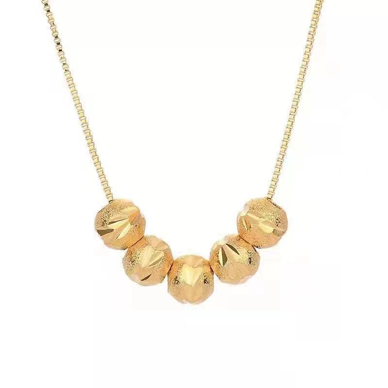 Five Blessings Love and Fortune Bead Necklace for Women Ins Niche Simple Light Luxury High-end Pendant