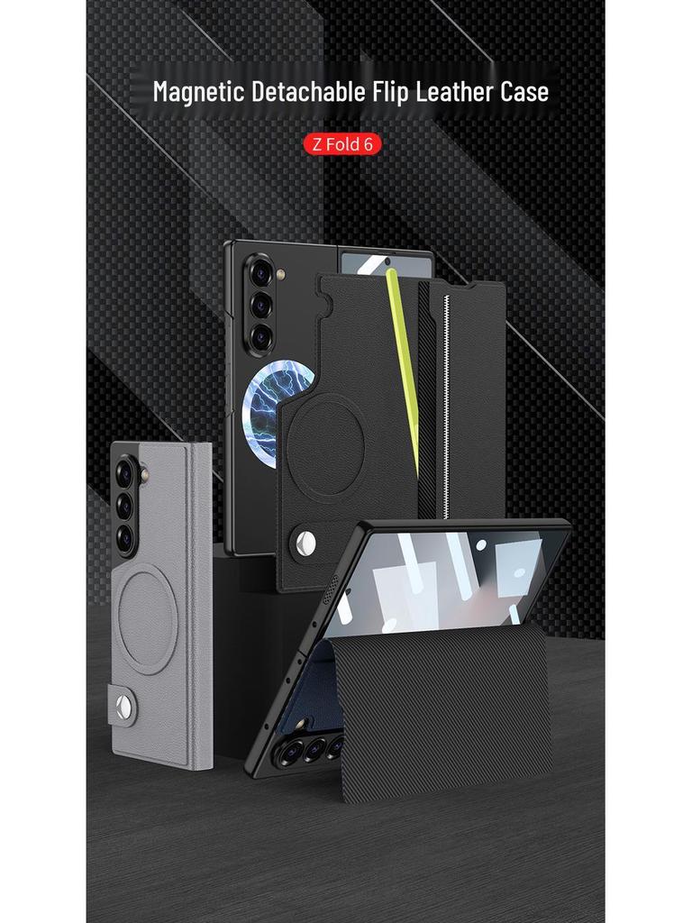 Samsung Z Fold6 Business Magnetic Leather Flip Case - Personalized, New Protective Cover