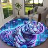 1pc White Tiger D Printed Chair Rug for Home Office Use, Living Room Kitchen Game Room Round Carpet