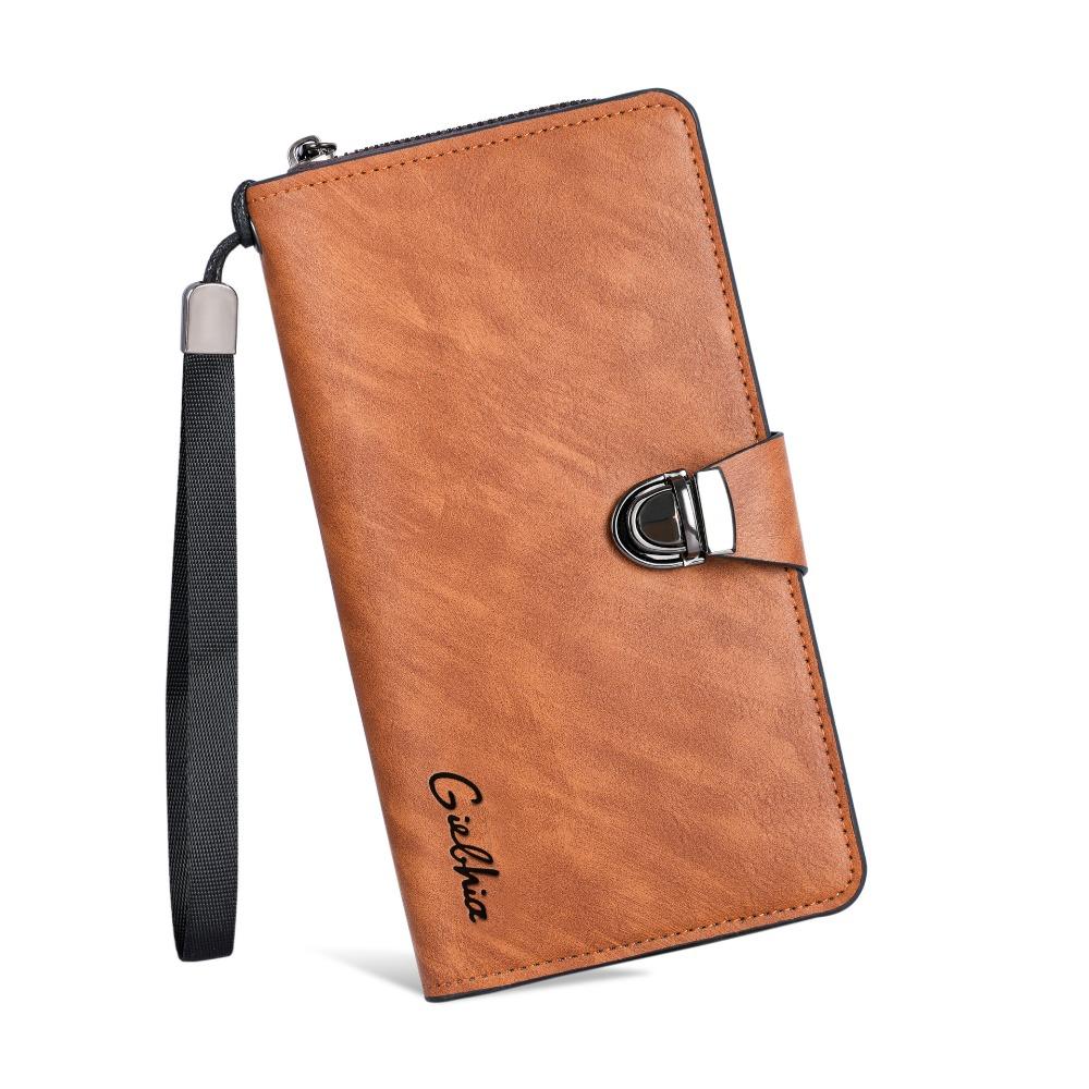 

Вместительный модный кошелек-клатч Элегантная деловая сумка-клатч Кошелек для монет Дорожные аксессуары коричневый