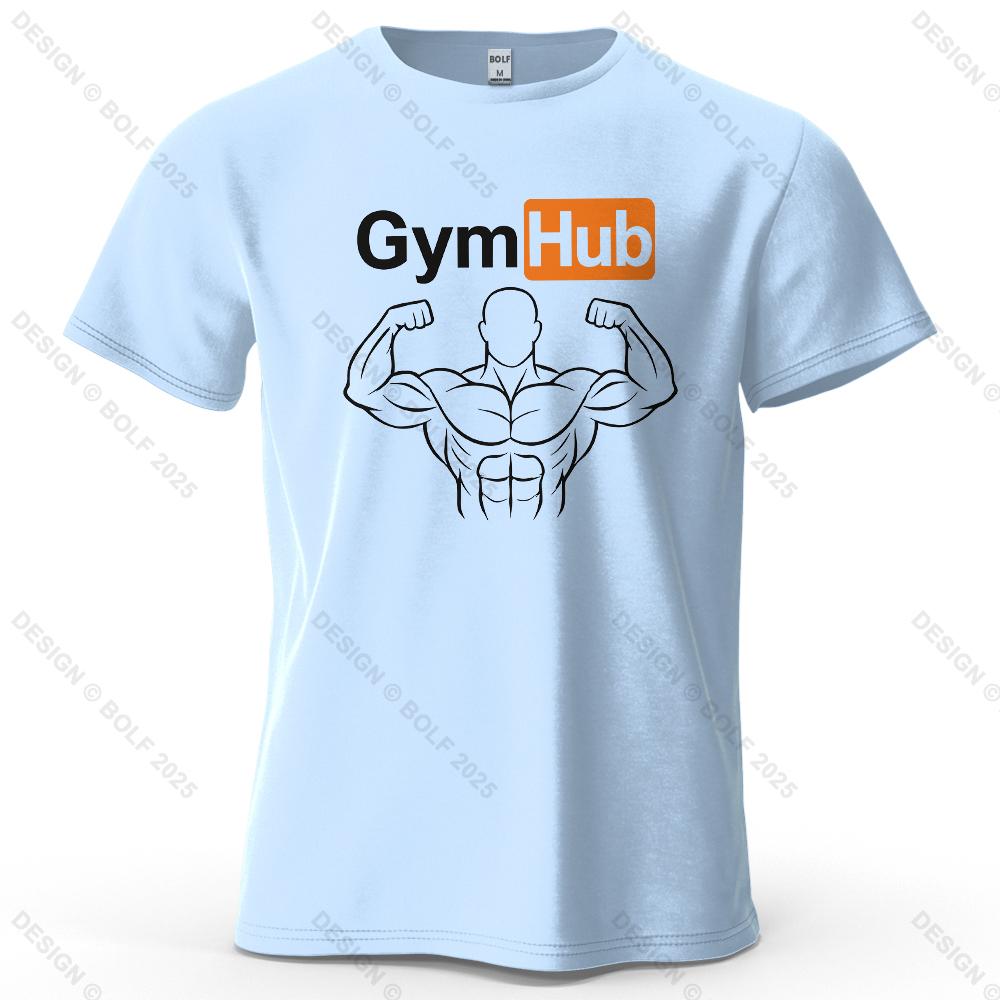 Gymhub Minimalist Printed Casual Short Sleeved New Personalized Mens And Womens Soft And Skin Friendly Fashionable Tshirt