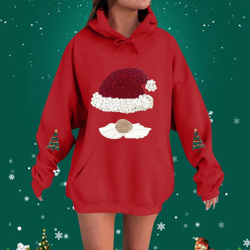 Women's Loose Comfortable Casual Fashionable Christmas Printed Long Sleeved Sweatshirt