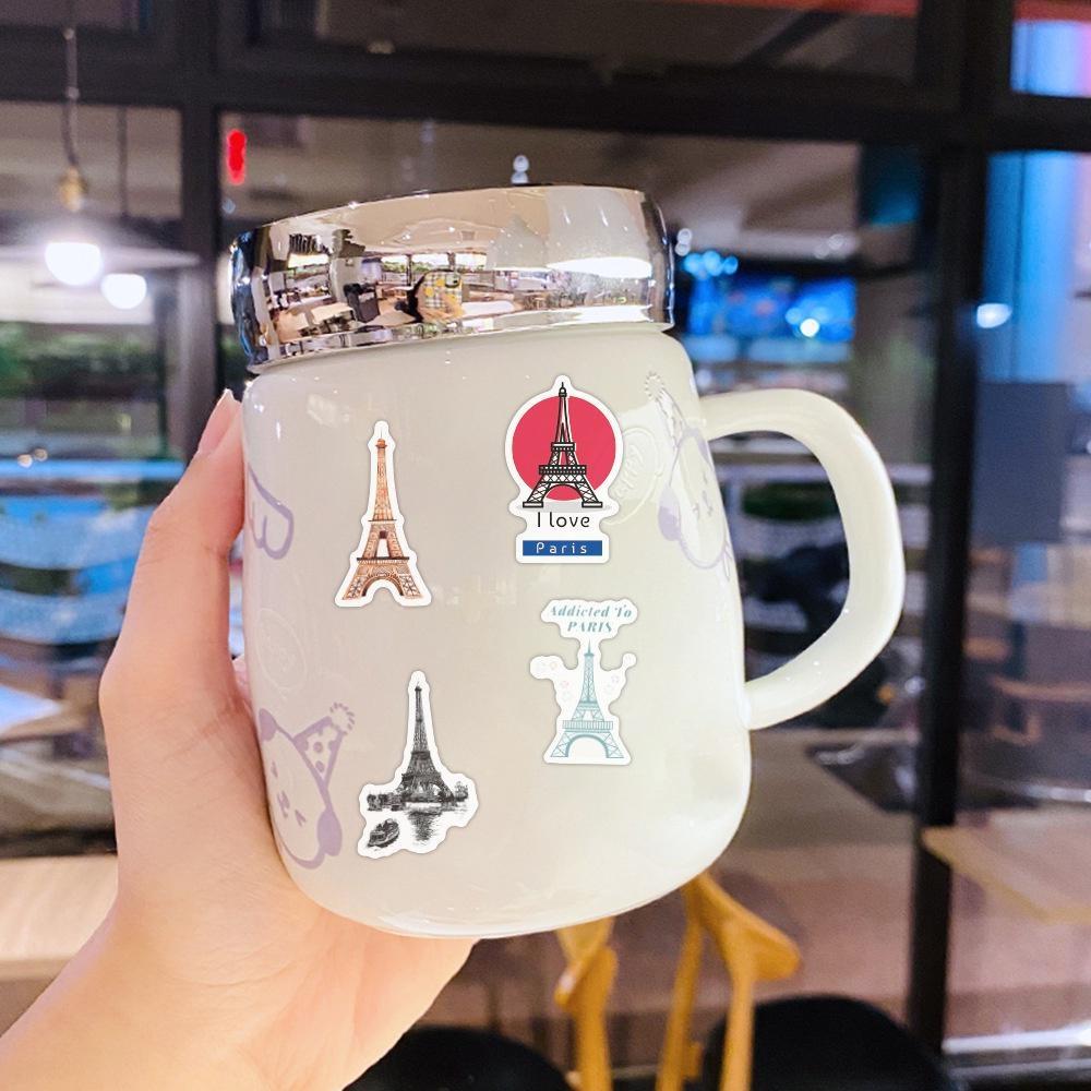 10/50Pcs Personal Creativity Paris Eiffel Tower Sticker Graffiti Stickers Trunk Car Stickers Cartoon Custom Stickers