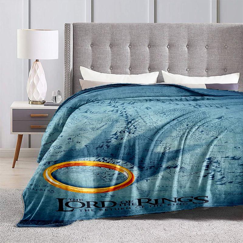 1pc Middle earth Map Poster Cartoon Blanket,Portable Throw for Travel & Camping, All Season Cozy Blanket,Ideal Gift