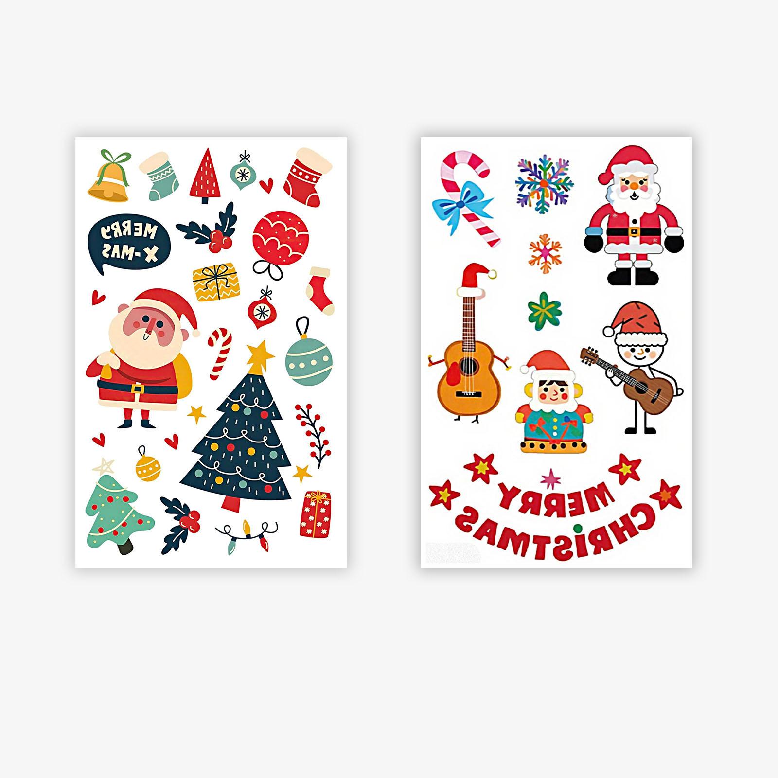 

Cute Christmas Combination Tattoo Sticker Waterproof And Long-Lasting Women S Big Arm Childlike Simulation Tattoo 12*19