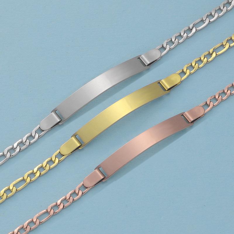 Rostfritt stål Laserbokstäver Armband Personliga presentsmycken