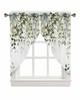 Valance Curtain Green Leaves Swag Kitchen Watercolor Botanical Living Room Bedroom Decorative Small Curtains Polyester With Rod Pocket Great Decor