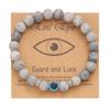 Fashion Frosted Bead Bracelet With Blue Eyed Design For Unisex Gift
