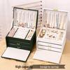 Compact Leather Jewelry Box with Lock for Earrings and Studs