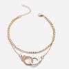 Personality Design Lover Anklet Double Layer Foot Chain Handcuffs Ankle Bracelet for Women 2023 New Trendy Couple Jewelry Gift