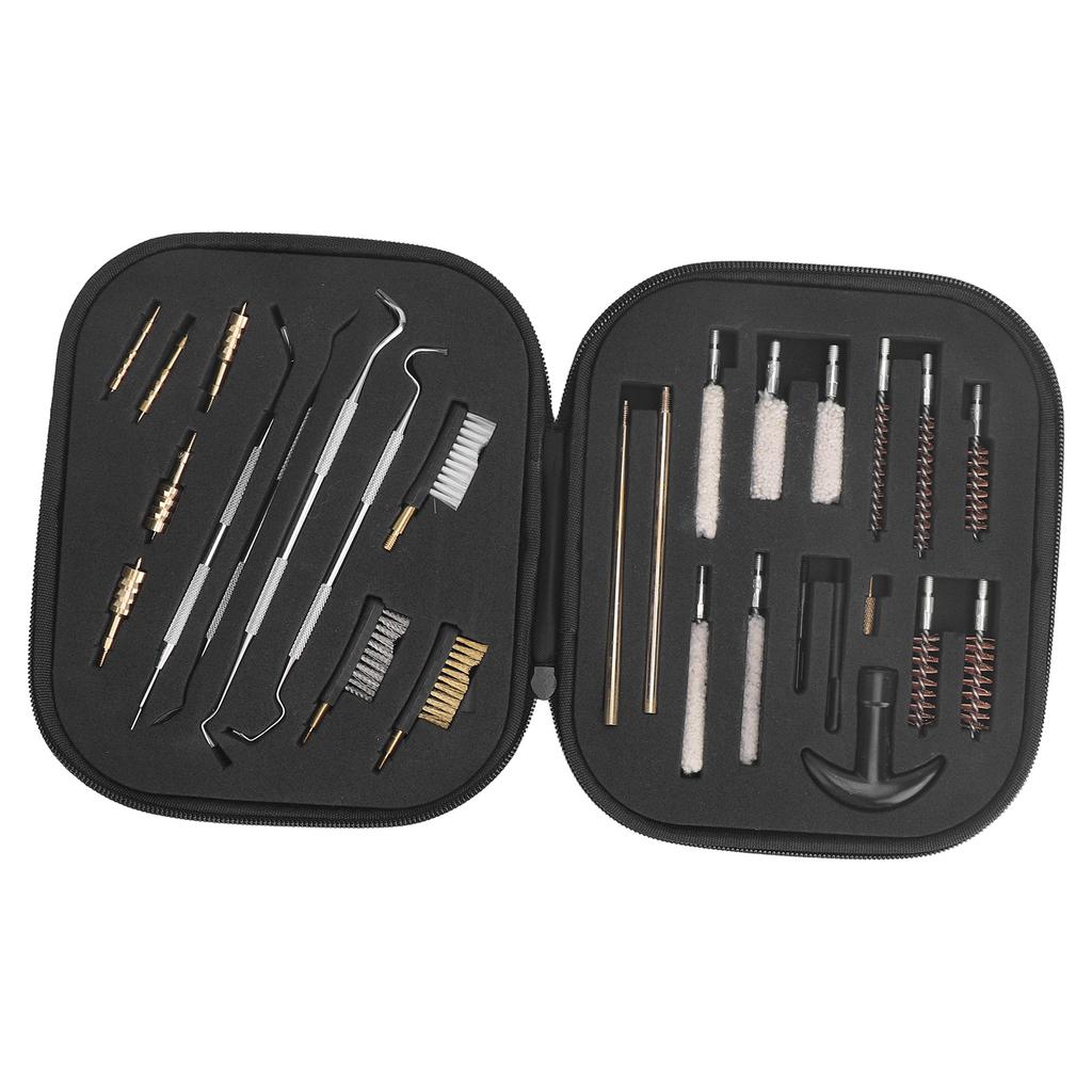 28PCS Hunting Supplies Cleaning Kit Copper Barrel Cleaning Rod Kit with Carrying Case for Pipe Dust