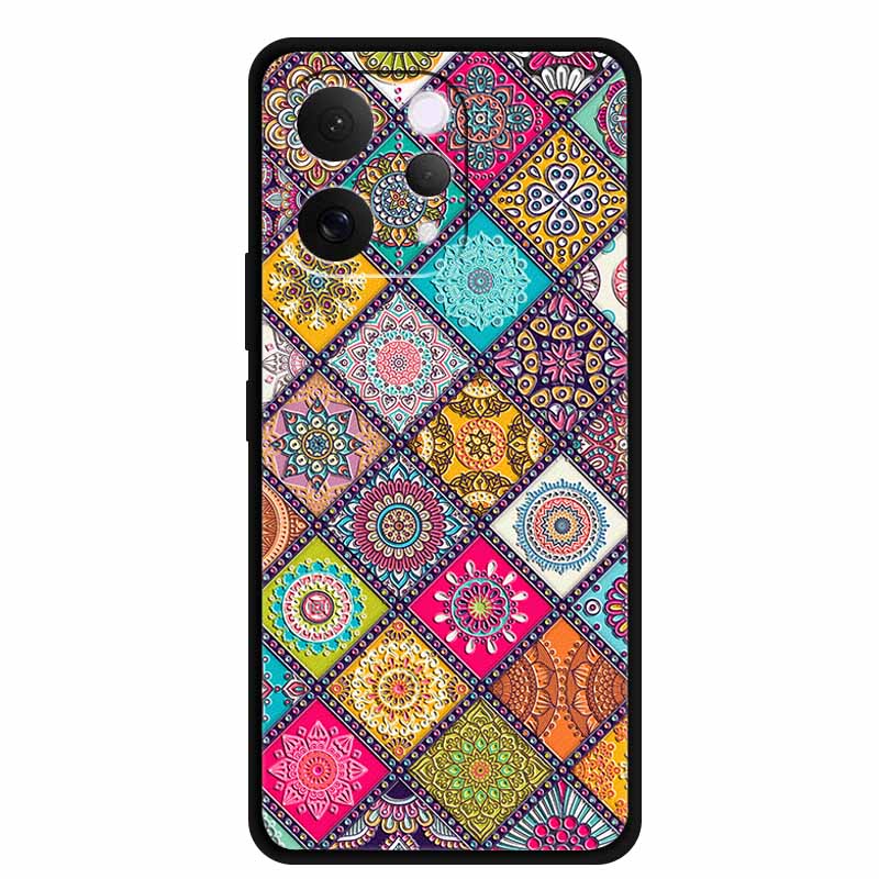 For Vivo S50 5G Case 3D Emboss Flower Black Silicone Soft Back Cover Case For Vivo S50 2025 Phone Case 6.59" Coque V2528A Fundas