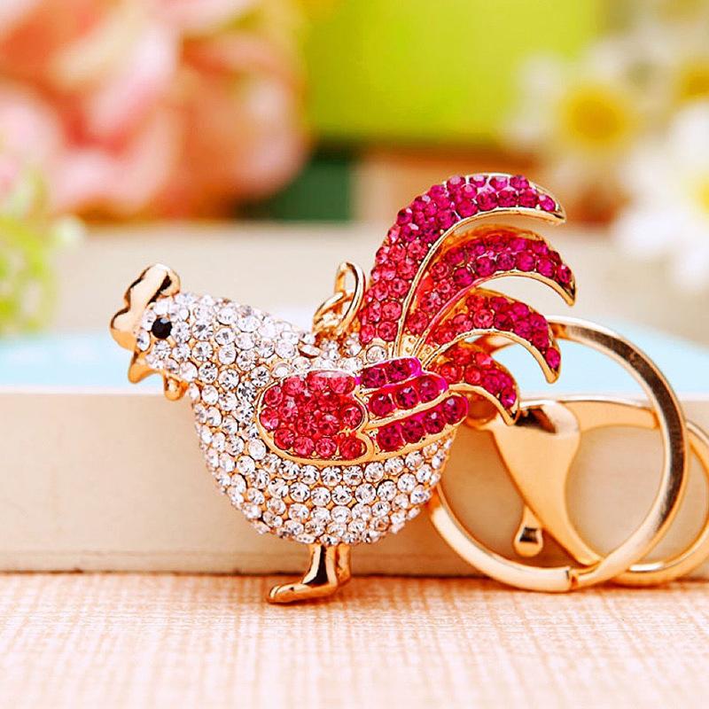 Rhinestone Bee Wing Keychain for Women Men Metal Gold Color Insect Animal Pendant Key Rings Jewelry porte clefs