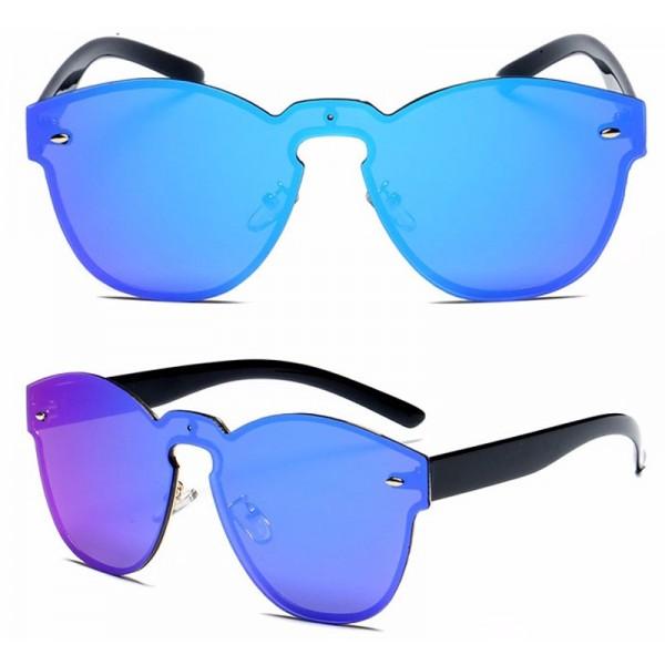 Sunglasses, Zamo, Buzios Azul, Uv400 Protection, Cateye Model, Black Frames, Blue Lenses