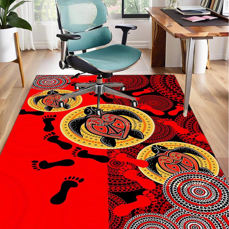 Australian Aboriginal Style Office Rug Chair Mat, Entryway Carpet, Suitable for Front Door, Bedroom, Living Room, Desk, Holiday Gift